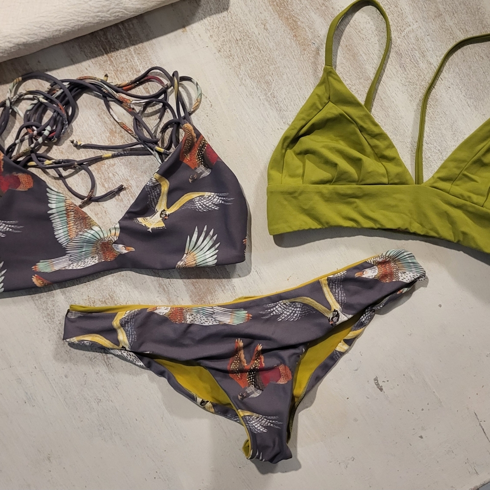 Boys + Arrows Raptor Dana The Delinquent Bikini Top, Deb Top And Kiki Bottoms